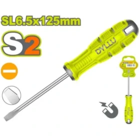 پیچ‌گوشتی تخت مغناطیسی دایلو مدل DTSDA265 سایز SL6.5 با تیغه فولاد S2 و دسته ارگونومیک