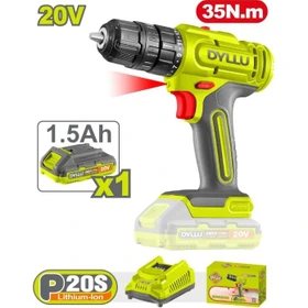 دریل پیچ گوشتی شارژی 20 ولت دایلو مدل DTCDP511 | دریل شارژی قدرتمند با گیربکس دو سرعته و گشتاور 35 نیوتن‌متر