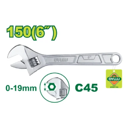 آچار فرانسه 6 اینچ دایلو مدل DTAW1106 | آچار قابل تنظیم حرفه‌ای با فک 19.2 میلی‌متری