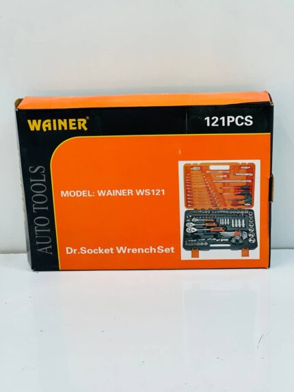 جعبه بکس 121 پارچه Wainer مدل WS-121 | ست کامل بکس و آچار کروم حرفه‌ای با کیف حمل