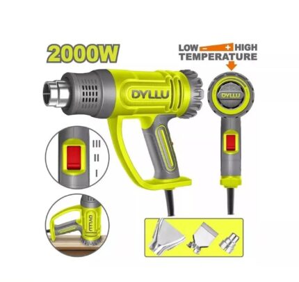 سشوار صنعتی 2000 وات دایلو مدل DTHG1520 | هیتر حرارتی حرفه‌ای قابل تنظیم 50 تا 550 درجه