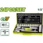 ست بکس 1/2 اینچ 24 عددی دایلو مدل DTST2L24 | جعبه بکس حرفه‌ای کروم وانادیوم 10 تا 32 میلی‌متر