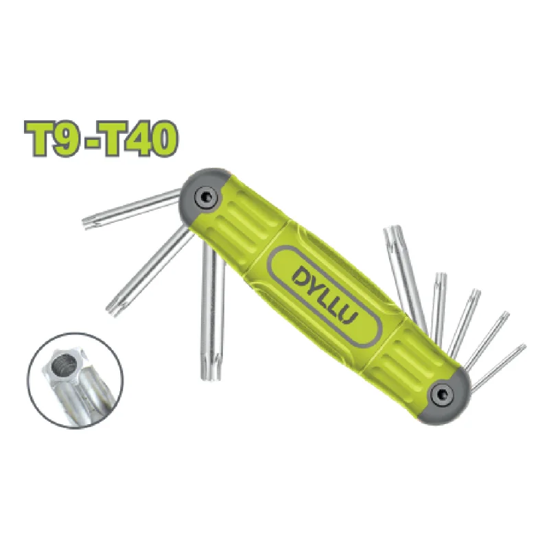 DTHK3281.webp ست آچار ستاره ای چاقویی 8 عددی دایلو مدل DTHK3281 | ست آچار تورکس تاشو Cr-V سایز T9 تا T40 - Image 1