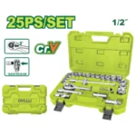 ست بکس 1/2 اینچ 25 عددی دایلو مدل DTST2D25 | جعبه بکس حرفه‌ای کروم وانادیوم 10 تا 32 میلی‌متر